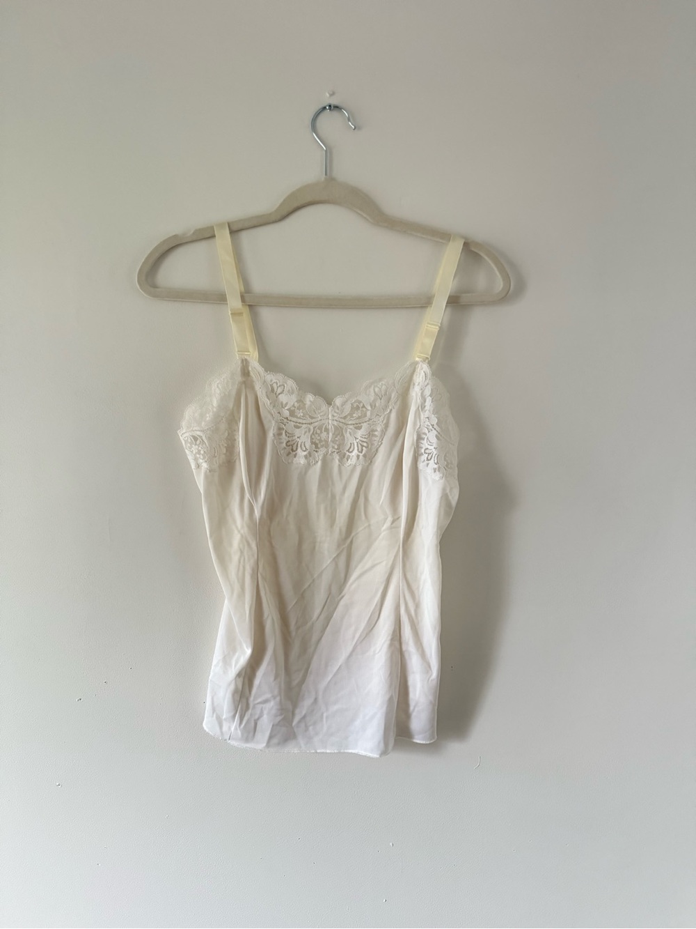 Vintage Ivory White Lace Slip Tank | Romantic Feminine | Coquette